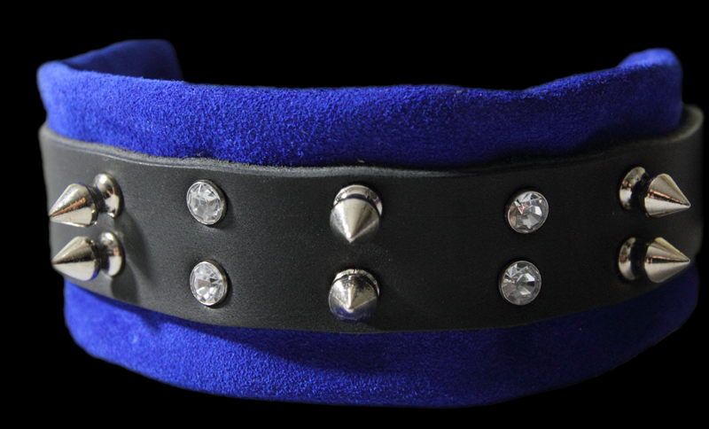 spikes and crystal bondage collar